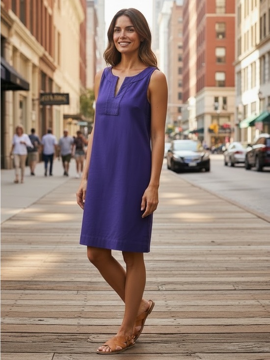 New York & Company Dresses & Skirts - NY Company Sleeveless Shift Dress Faded Call out purplish deep navy color size S